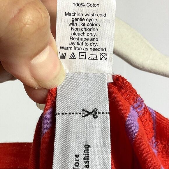 Madewell Hi Line Striped Top, NWT, size small, red/purple - Picture 6 of 6